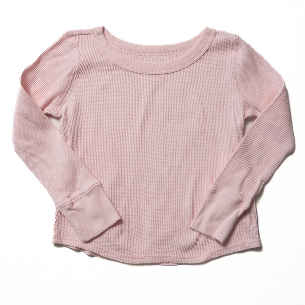Old Navy | Size S (6-7) | Girls Cozy Pink Waffle Knit Long Sleeve Shirt